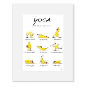 Gaymann Kollektion Poster im Passepartout “Yoga für Schwarzwälder“ 24x30 cm
