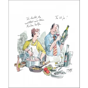 Gaymann Kollektion Poster “Ich dachte, du wolltest mir beim Kochen helfen“ 40×50 cm